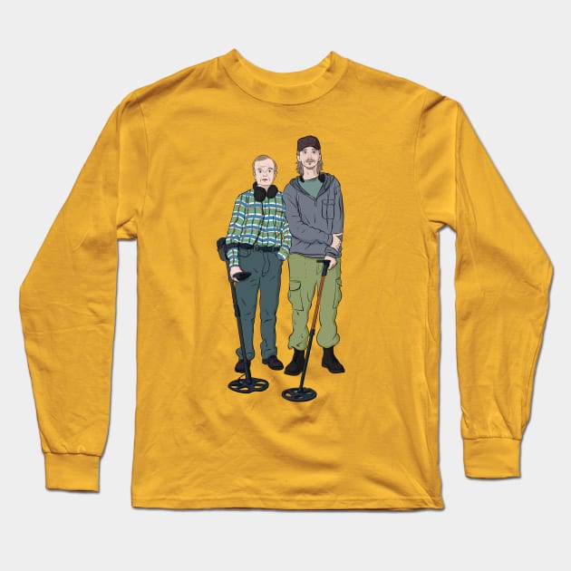 Detectorists - Lance & Andy - DMDC Line up Long Sleeve T-Shirt by InflictDesign